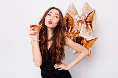 woman with a hen party cocktail