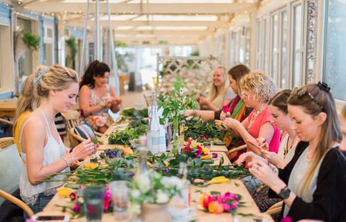 Flower crown hen party in Cornwall
