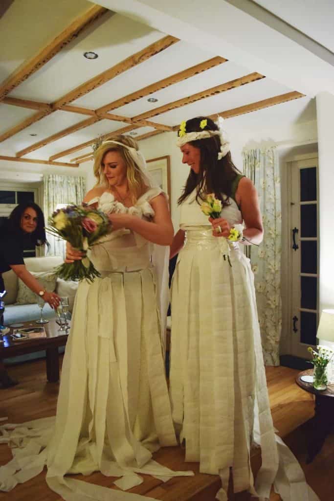 Toilet roll bride