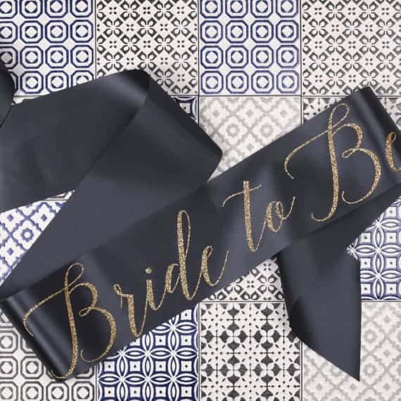Classy Black And Gold Hen Party Sash
