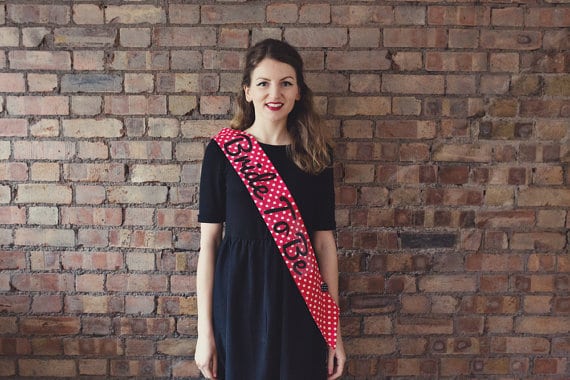 red polka dot hen party sash