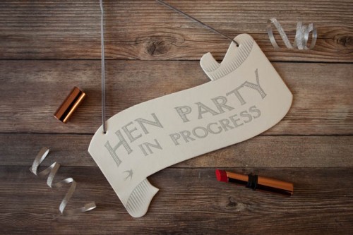 Hen Party In Progress Sign