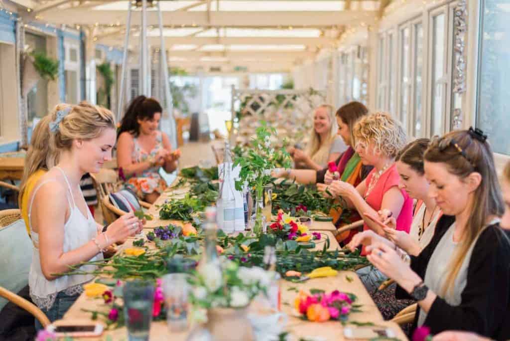 Floral Hen Party Workshops In Cornwall