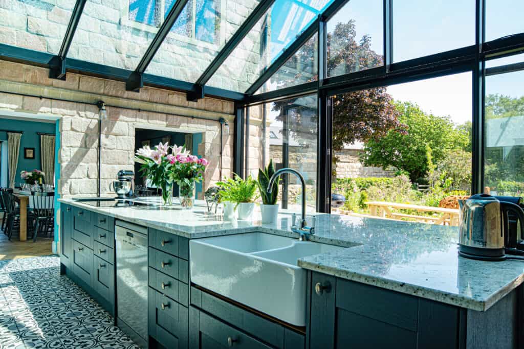 high end kitchen in group accommodation