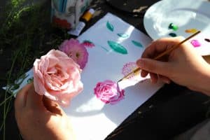 Botanical painting hen party workshop